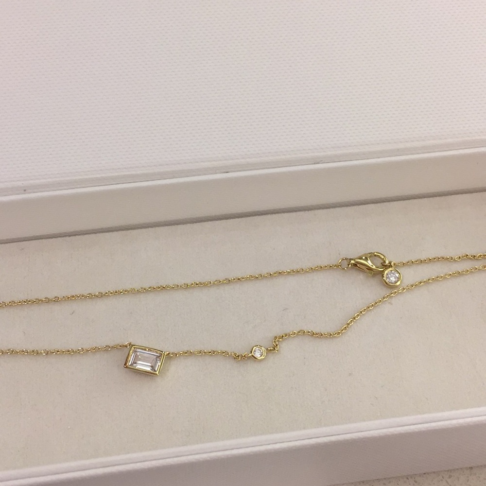 Brand New M.M.Lafleur Asscher-Cut Necklace in Gold